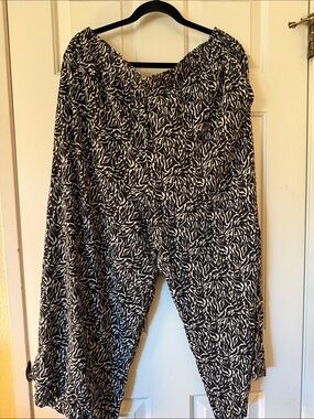 H&M Brown and Cream Printed Women's Pants XL